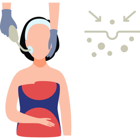 Girl Getting Skin Treatment  Illustration