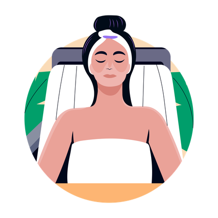 Girl getting Spa  Illustration