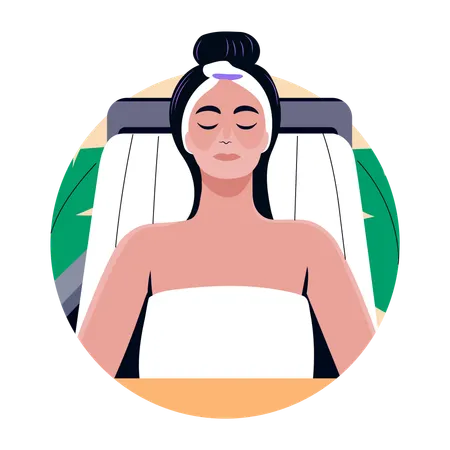 Girl getting Spa  Illustration