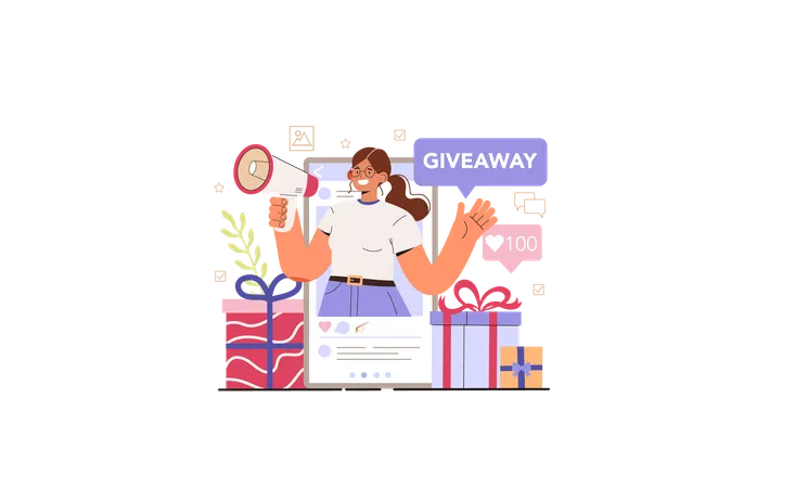 Girl giveaway announcement  Illustration