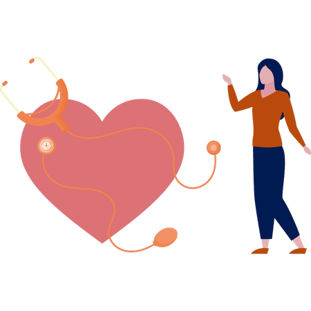 Girl gives heart prediction  Illustration