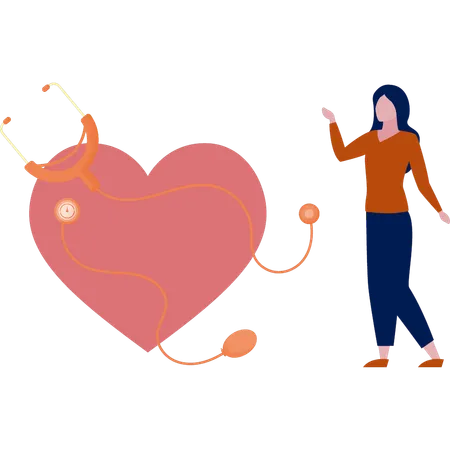 Girl gives heart prediction  Illustration