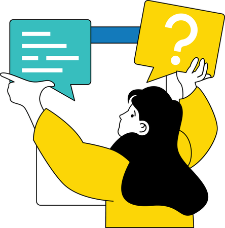 Girl giving answer of question  イラスト
