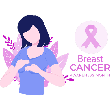 Girl giving awareness about cancer  Illustration