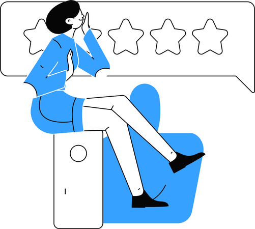 Girl giving Business Rating  Illustration