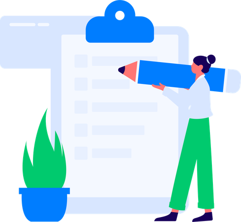 Girl Giving Customer Engagement  Illustration
