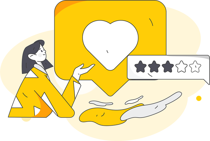 Girl giving customer review  Illustration