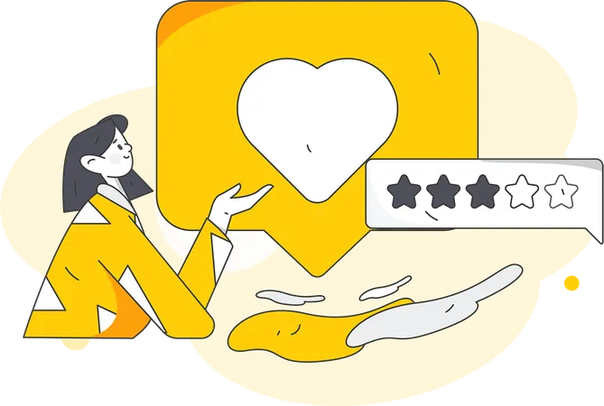 Girl giving customer review  Illustration