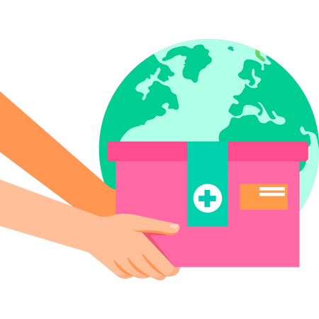 Girl giving donations  Illustration