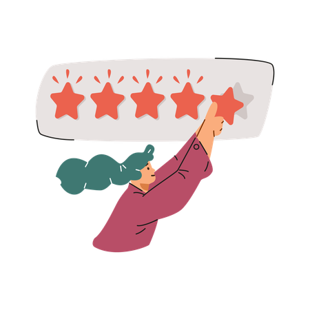 Girl giving five stars  Illustration