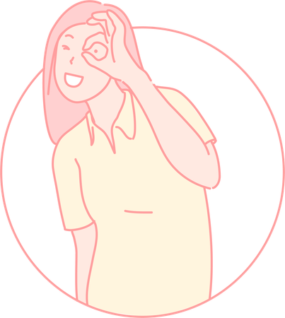 Girl giving gestures  Illustration