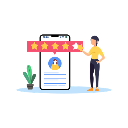 Girl Giving good reviews  Illustration