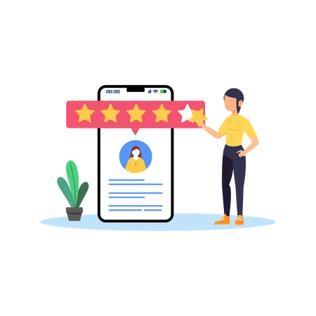 Girl Giving good reviews  Illustration