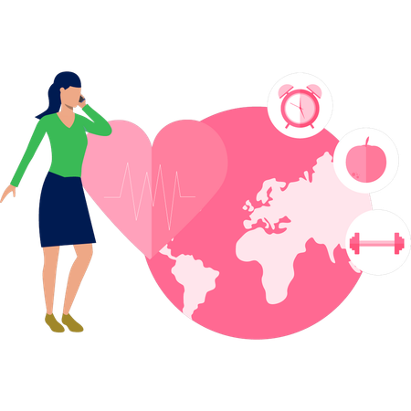 Girl giving healthy advise for diabetes patients  Illustration