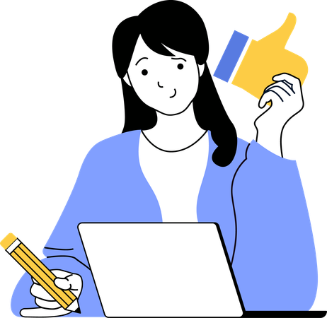 Girl giving news feedback  Illustration