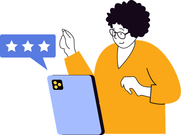 Girl giving online rating  Illustration