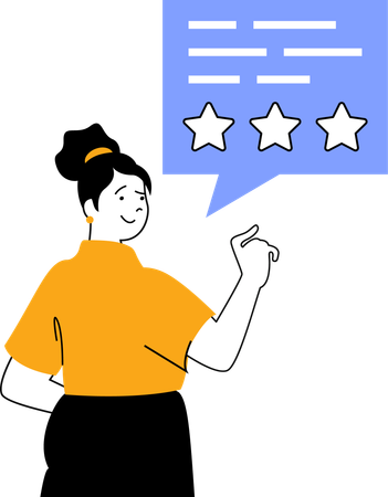 Girl giving online ratings  Illustration