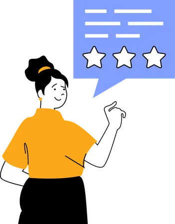 Girl giving online ratings  Illustration