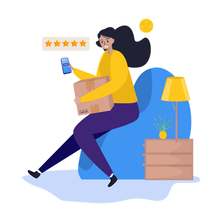 Girl giving Product review  Illustration