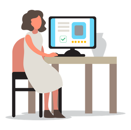 Girl giving product review  Illustration