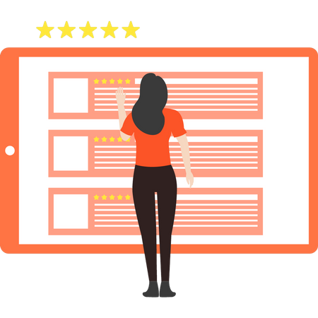 Girl giving rating star  Illustration