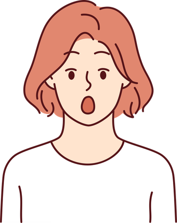 Girl giving shocking face  Illustration