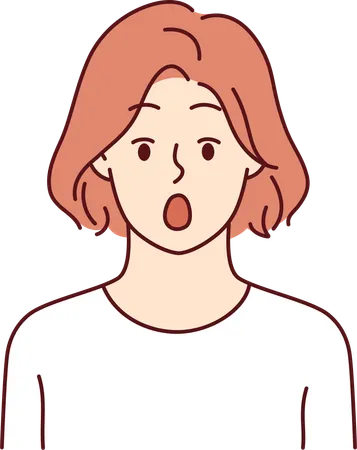 Girl giving shocking face  Illustration