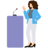 illustration for girl giving speech