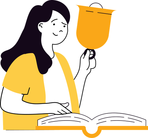 Girl giving study notification  Illustration