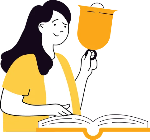 Girl giving study notification  Illustration