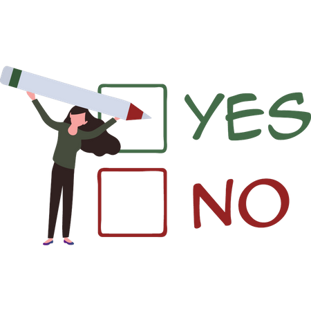 Girl giving yes sign  イラスト
