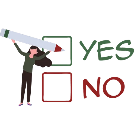 The Girl Is Giving A Yes Sign Illustration