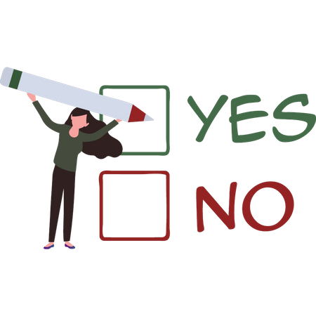 Girl giving yes sign  Illustration