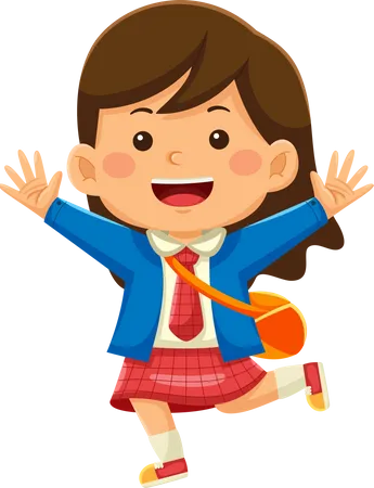 Girl Go To School  Illustration