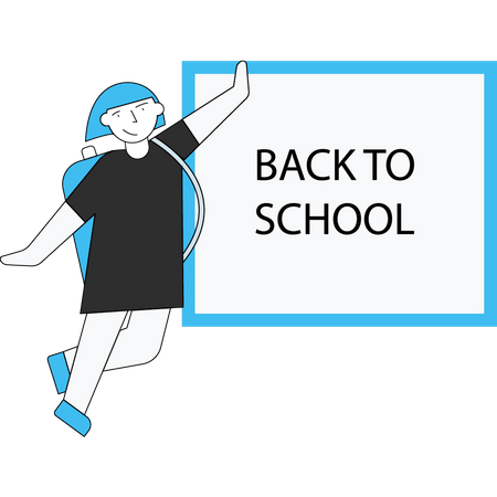 Girl going back to school  Illustration