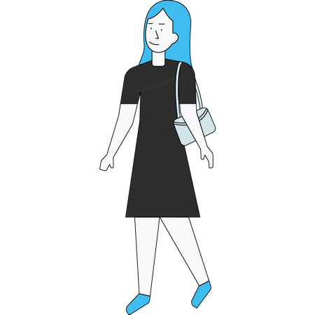 Girl going for shopping  Illustration