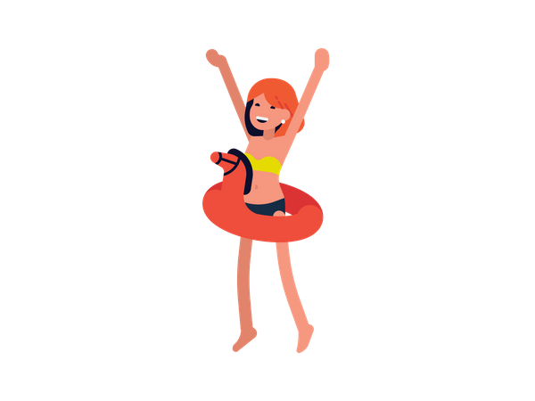 Girl going for swimming  Illustration