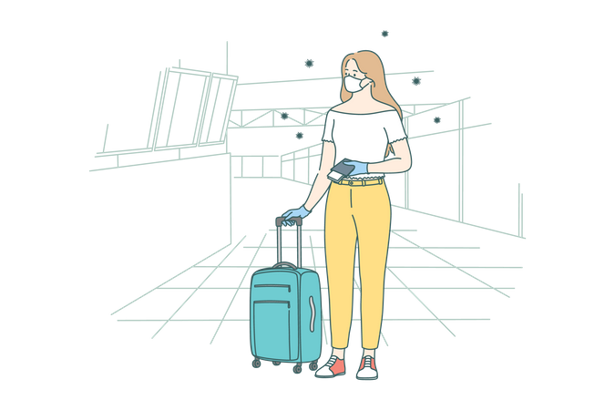 Girl going for trip  Illustration