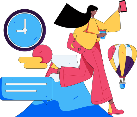 Girl going on travel  Illustration