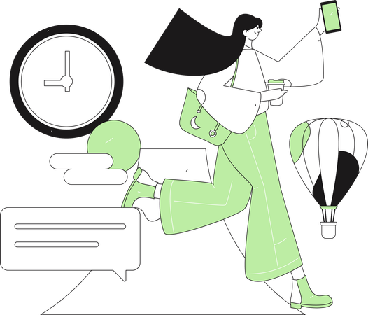 Girl going on travel  Illustration