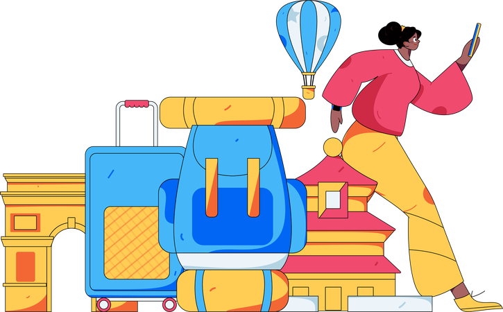 Girl going on trip  Illustration