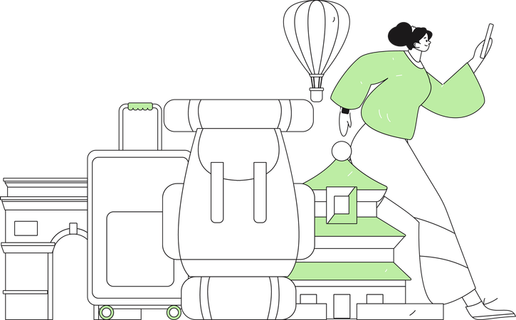 Girl going on trip  Illustration