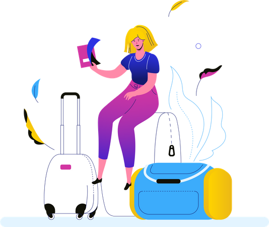 Girl Going on vacation Illustration
