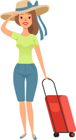 Girl going on vacation Illustration