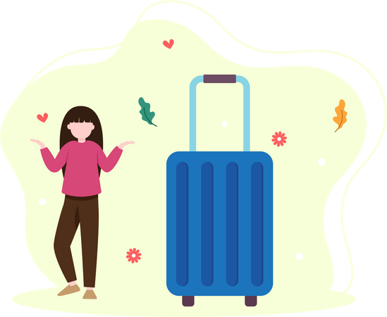 Girl going on vacation  Illustration