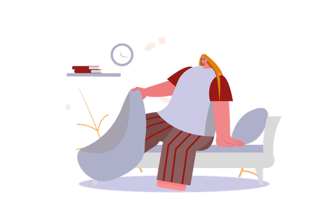 Girl going to bed  Illustration