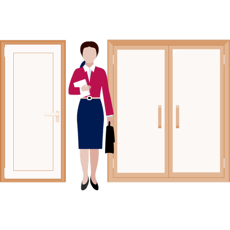 Girl going to office  Illustration