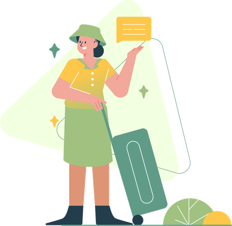 Girl Going To Trip  Illustration