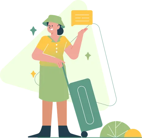 Girl Going To Trip  Illustration
