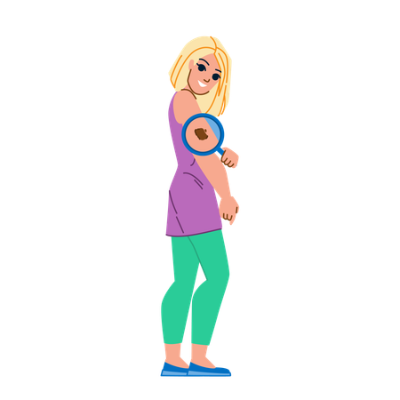 Girl got injury in her hands  Illustration